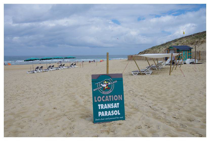 Panneau location transats et parasols